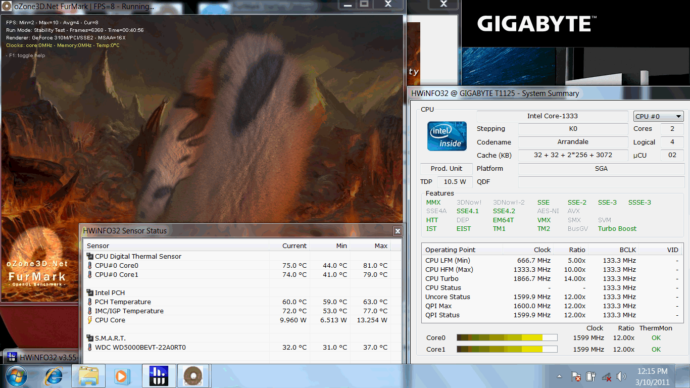 لپ تاپ Gigabyte T1125N