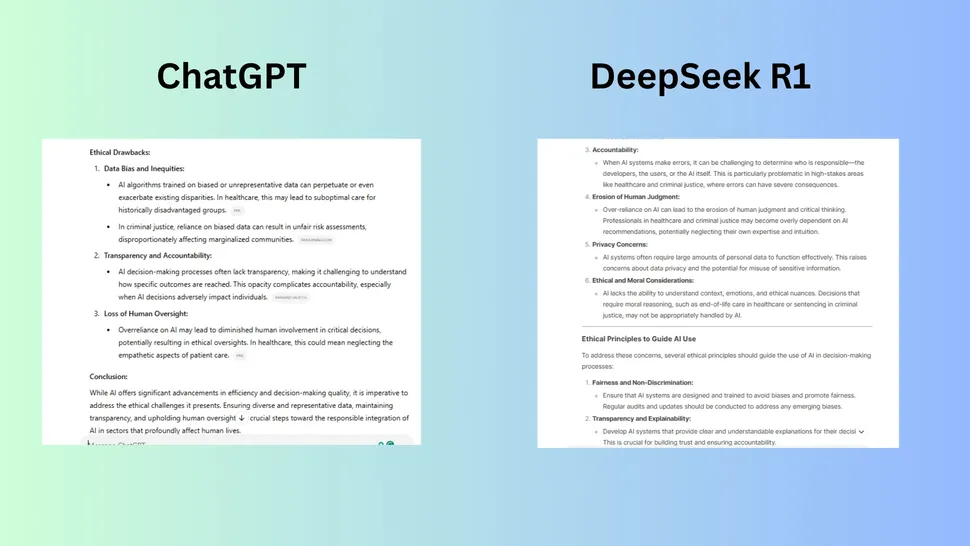 مقایسه deepseek و chatgpt