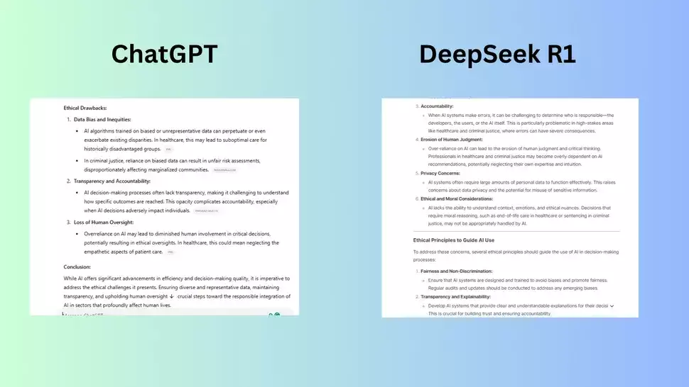 مقایسه deepseek و chatgpt
